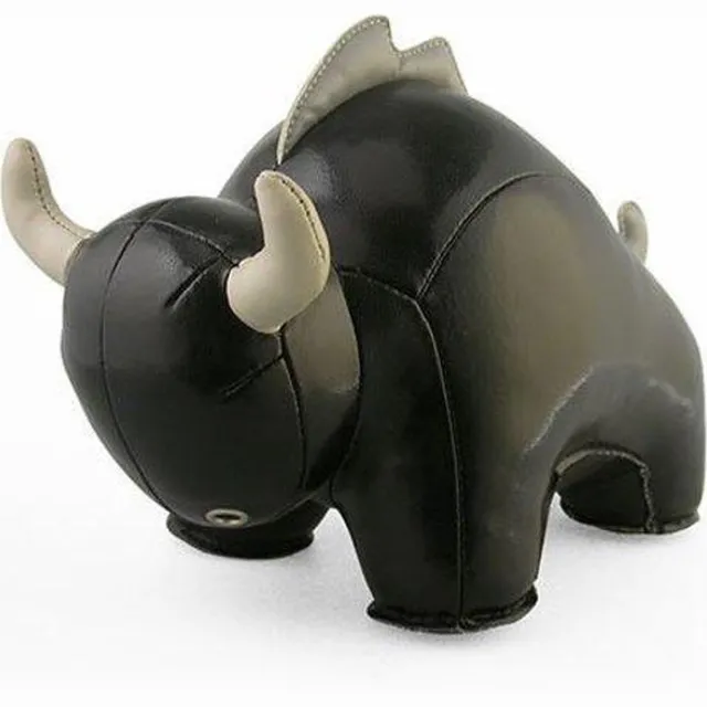 Zuny boekensteun stier zwart/hoorns wit multi