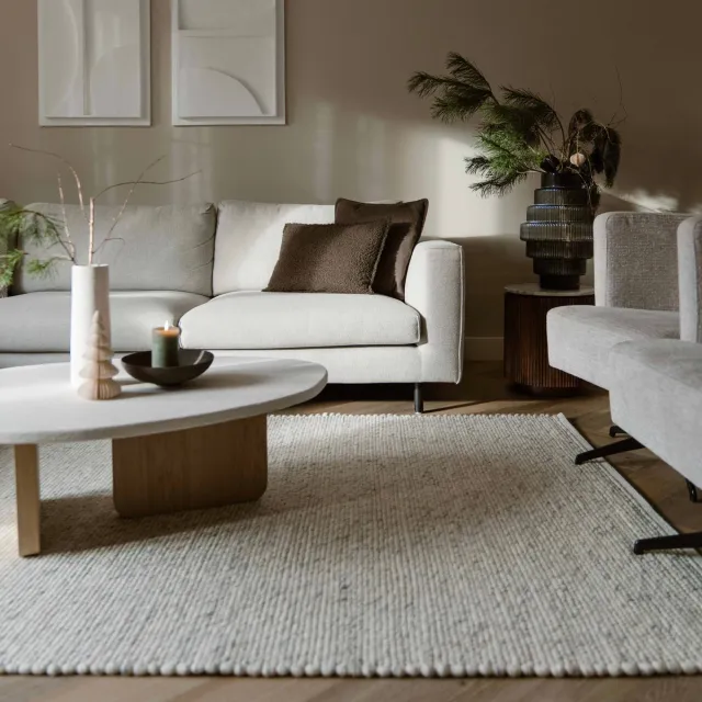 MrCarpet Wollen vloerkleed Beige/gemeleerd Gotland 240x340cm Mrcarpet Beige gemeleerd