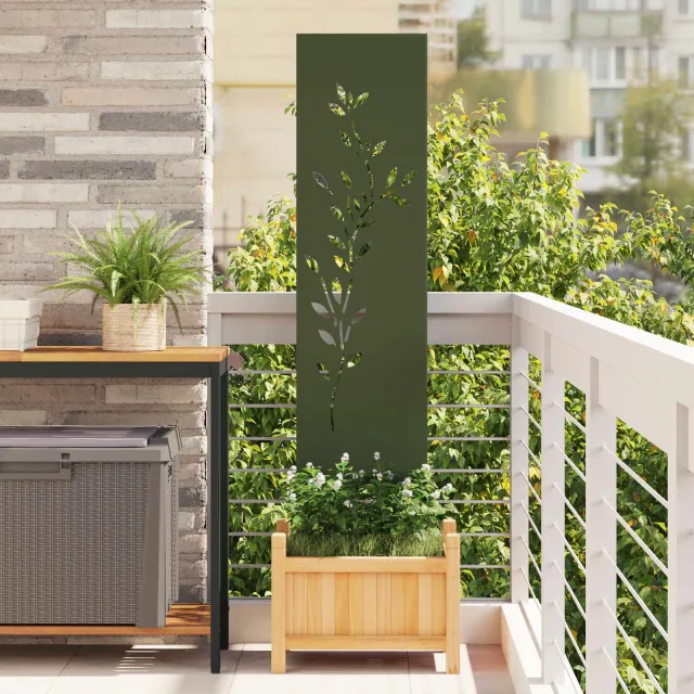 vidaXL Tuin Privacy Screen Olijfgroen 32 x 140 cm Koudgewalst staal