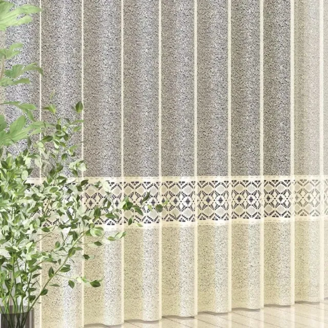 Wisan Crème vitrage met guipureband- Dita - 250x170 cm - Curtains - Jacquardgordijnen- Crème - 250 x 170 cm