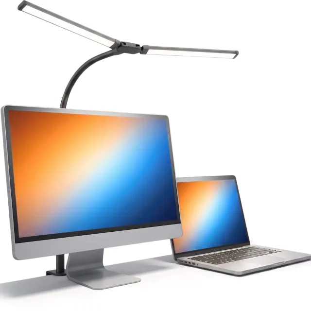 Skoov Bureau lamp LED Dimbaar - Monitor - Voor Gaming - Monitor Daglichtlamp - Klem - Hobby - Tafel - Lampen - Light bar - Zwart