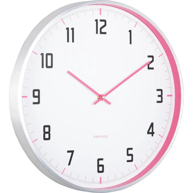Karlsson Wandklok Sporty - Roze - Ø40cm - Wandklok Scandinavisch