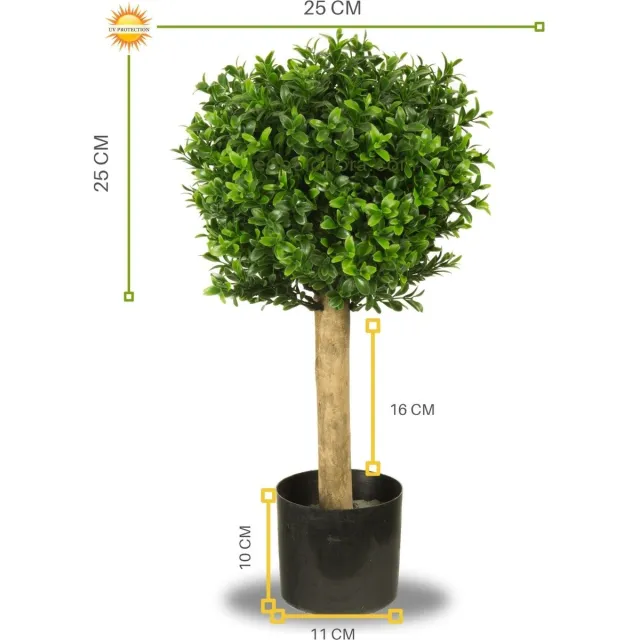 LeopoldFlora Kleine kunst buxus bol 25 cm UV Groen