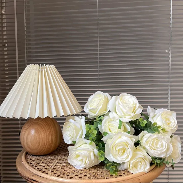 Shagam ROSIFY Kunstbloemen - Nepbloemen - Kunstrozen - Kunstplant - Huisdecoratie- Zijden Bloemen - Room Decoration - Fake Plants Artificial Plant - Artificial Flowers- Set van 12 Kunstrozen - 50cm - Wit
