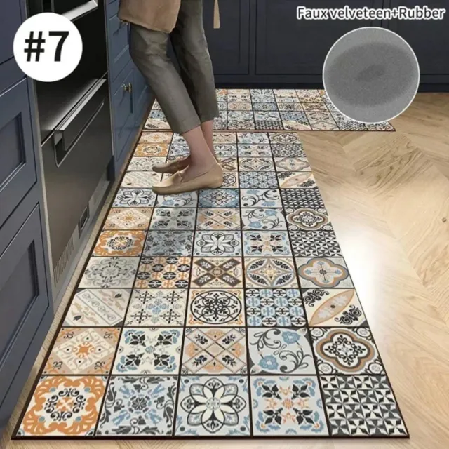 rimmo Antislip Keukenmat van Diatomiet – Super Absorberende Vloermat (40x120 cm) voor Keuken, Woonkamer, Entree en Deurmat – Lange Vloerkleed, Waterdichte Vloermat, Moderne en Duurzame Vloerbedekking multikleur