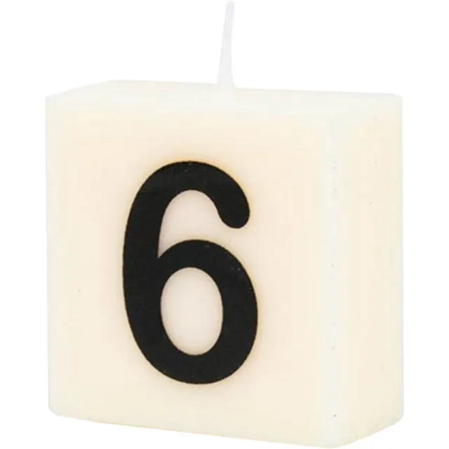 Paper dreams Letter Kaarsje - 6 Zwart wit