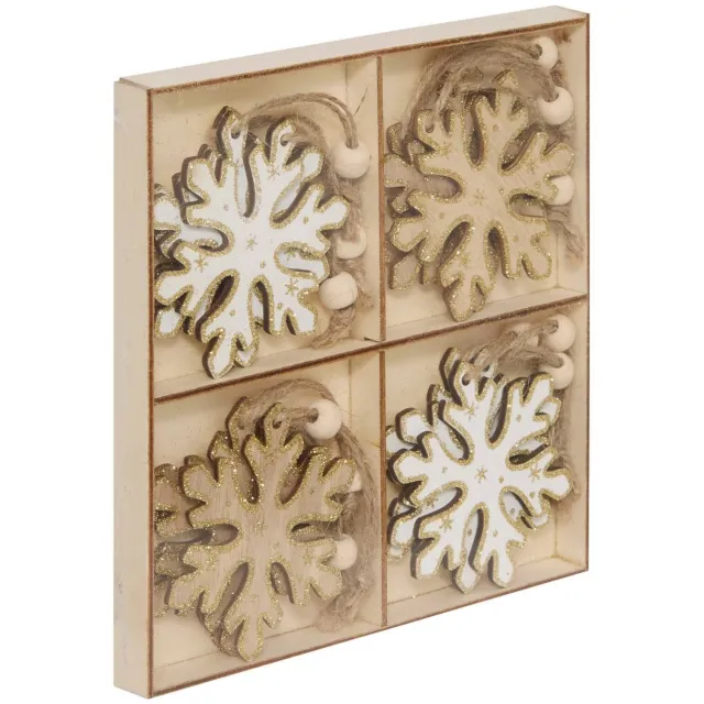 Feeric lights & Christmas Set met houten kerstfiguren, 12 stuks Modèle C