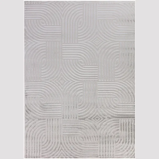 Ayyildiz Sahara Vloerkleed – Zilver – Subtiel Cirkelpatroon – Modern & Praktisch – 80x150 cm Grijs