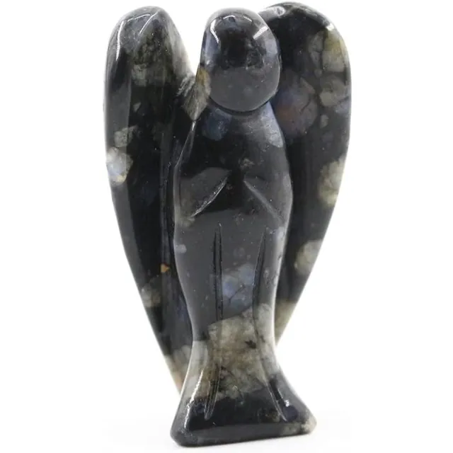 Cosensi Handgesneden Kristallen Engel Natuurlijke Edelsteen Pocket Guardian voor Vrede, Liefde, Geluk en Genezing 3,8 cm - Decoratie Standbeeld Minifiguur met Kambaba-tonen Any