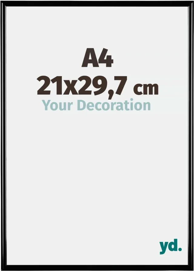 yd. Your Decoration - Fotolijst A4 21x 29,7 cm - Kunststof - Zwart Hoogglans - Bordeaux