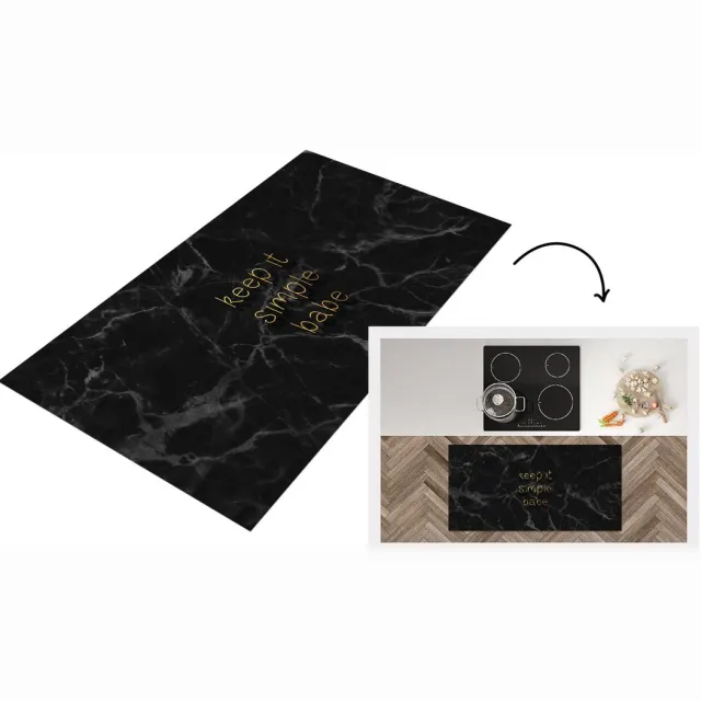 KitchenYeah Keukenloper - Loper keuken - Quote - Spreuken - Goud - Marmer - 120x60 cm - Keukenloper vinyl Multicolor