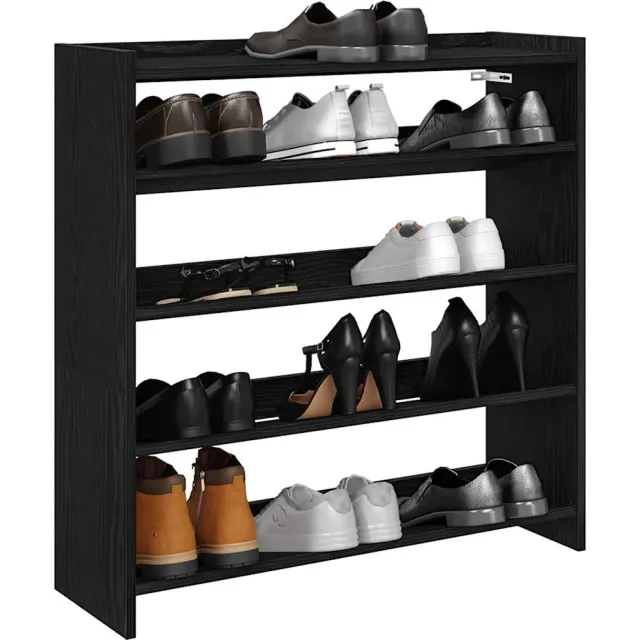 vidaXL Schoenenrek 80x25x81 cm bewerkt hout zwart