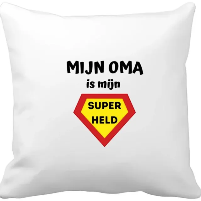 Akyol mijn oma is mijn superheld Kussen hoes - Oma - super oma - verjaardag - cadeautje voor oma - oma artikelen - kado - geschenk - 40 bij 40 cm Multicolor