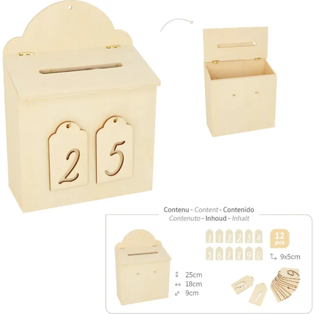 Artemio Adventskalender brievenbus 18x25x9m - Artemio Natuurlijk