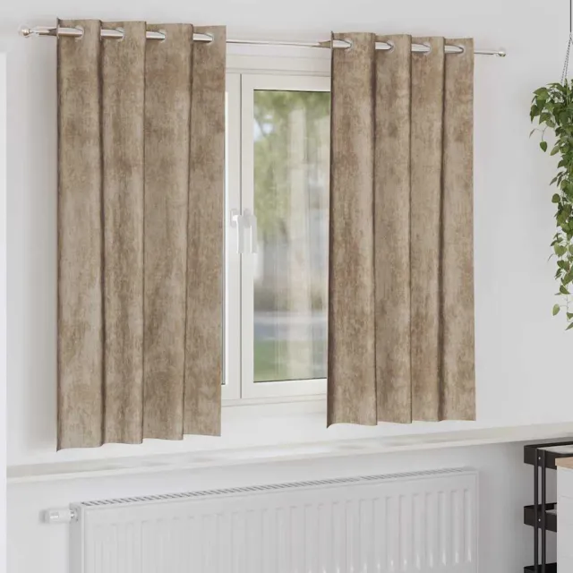 vidaXL Velvet Gordijnen 2 st champagne 175 x 140 cm Fluweel Beige