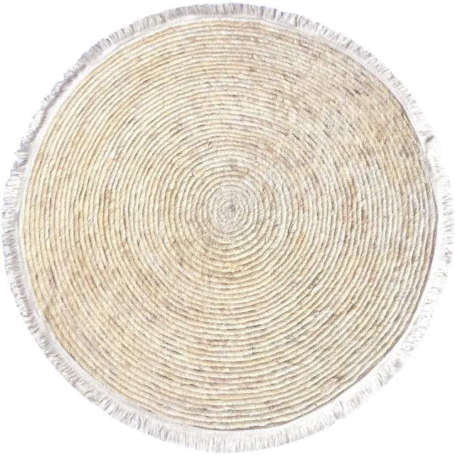 Lavandoux Vloerkleed - Rond - Zeegras - Naturel - Ø 100cm