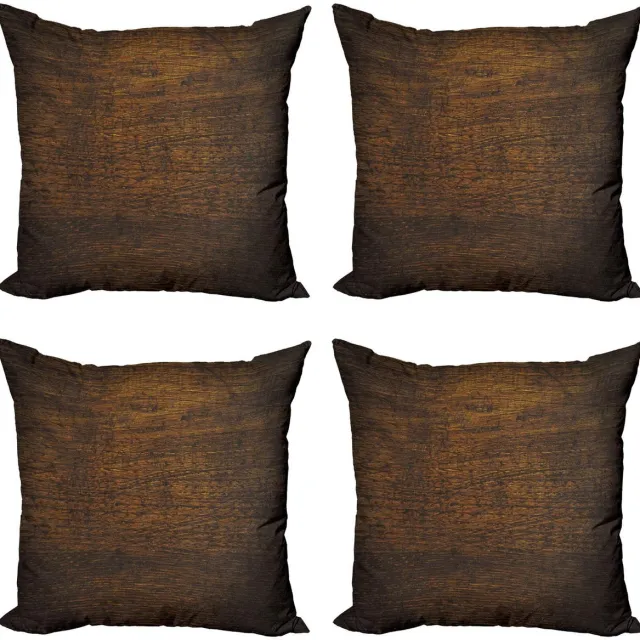ABAKUHAUS Kussenhoes Set 4x60x60 cm – Dubbelzijdige Print – Kastanjebruin