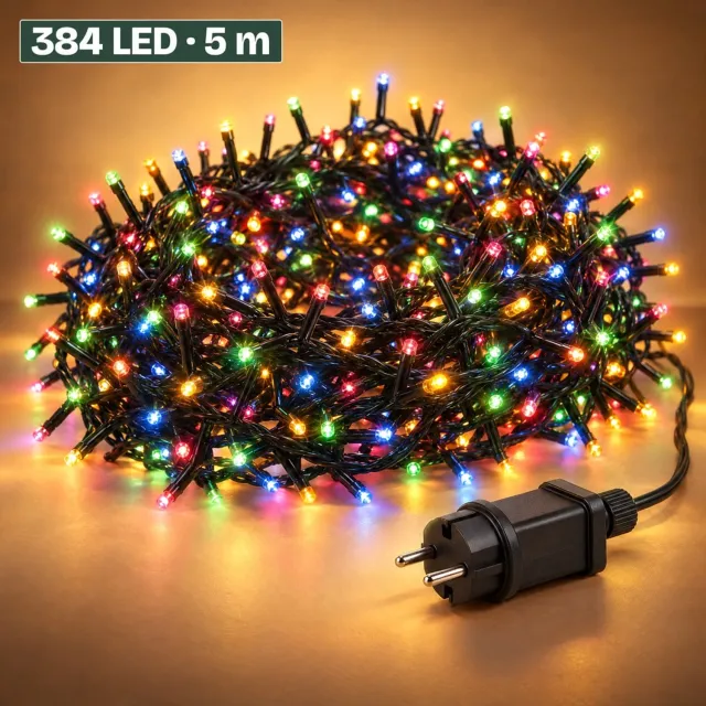 Levano Kerstboomverlichting 384 LED 4,9 m Multicolor - Kerstverlichting Binnen en Buiten - Clusterverlichting - Kerstlampjes - Kerstboom Lampjes - Kerstversiering - Kerstlichtjes - Treecluster - Sfeerverlichting - LED Lichtsnoer - IP44