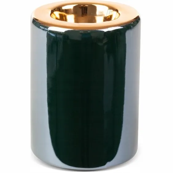 Eurofirany Decoratieve Kaarsenhouder Amora2 Groen 8x10 cm Keramiek