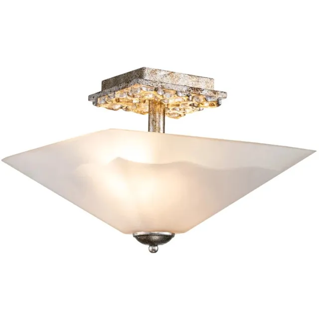 Flambeau LED Plafondlamp Star | 2X E27 Max 40W | Distressed Silver Zwart