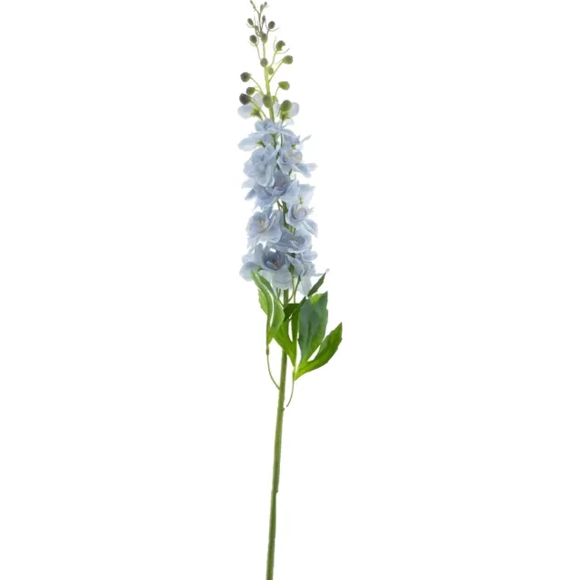 Bellatio Design Kunstbloemen boeket Ridderspoor/delphinium - 8x - 87 cm - licht blauw - kunst zijdebloemen Lichtblauw