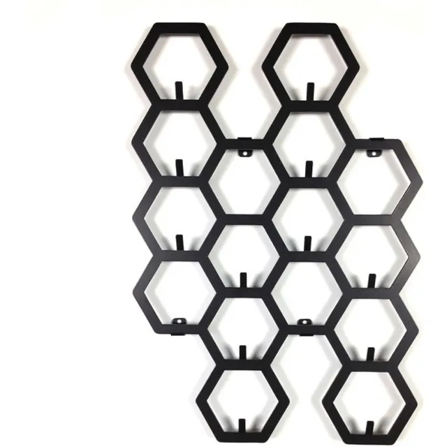 EM3 Decorizzly CellsUP - Wandkapstok - 12 Haken - Staal zwart
