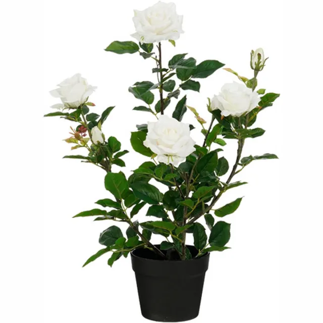 Mica Decorations Roos in pot - Kunstplant = 45 x 35 x 62 cm - Creme