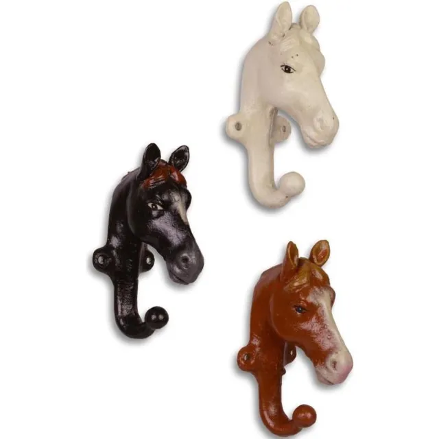 MadDeco Gietijzeren wandhaken paardenhoofden - paard - paarden - gietijzer divers