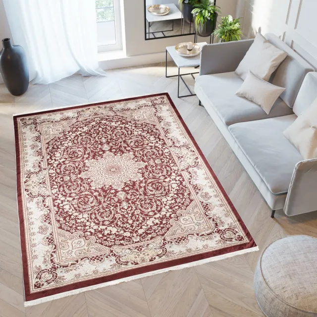Tapiso Victoria Vloerkleed Perzisch Vintage Antislip Rood Tapijt