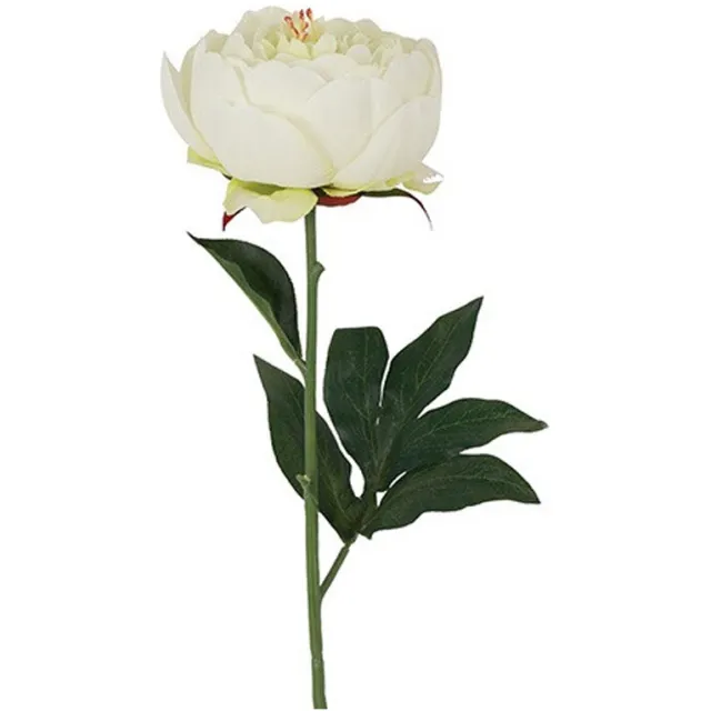 Kunstbloem Paeonia Carolo wit