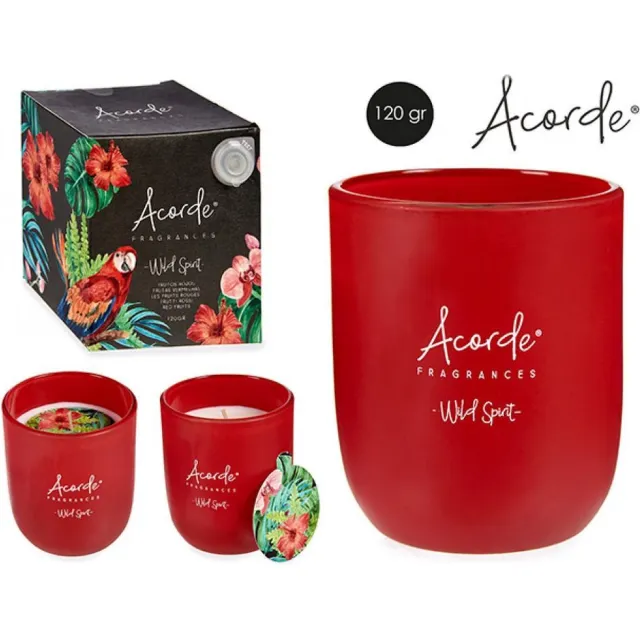 Acorde Geurkaarsenset - 2 Stuks - 2x120g - ROOD FRUIT + AARDBEI - Glas