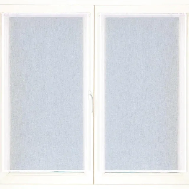 Unyqoos Set van twee witte gordijnen met tunnel van 60 x 90 cm voor ramen