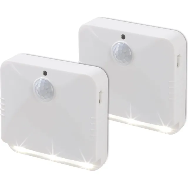 EasyMaxx LED sensorlamp - hoekig - Met bewegingsmelder - set van 2 - wit