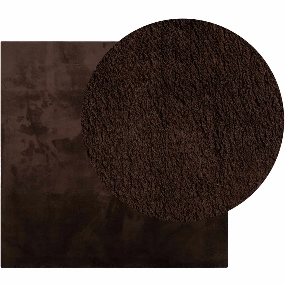 vidaXL Medium pile zachte en wasbare tapijt HUARTE Bruin 120 x 120 cm