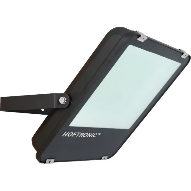 HOFTRONIC Luxor - LED breedstraler - 100 Watt - 160 lm/W 16000 lumen - 6400K Neutraal wit licht - IP65 Waterdicht - LED Schijnwerper met LumiLeds - Extreem efficiënt - 5 jaar garantie - LED Floodlight Zwart