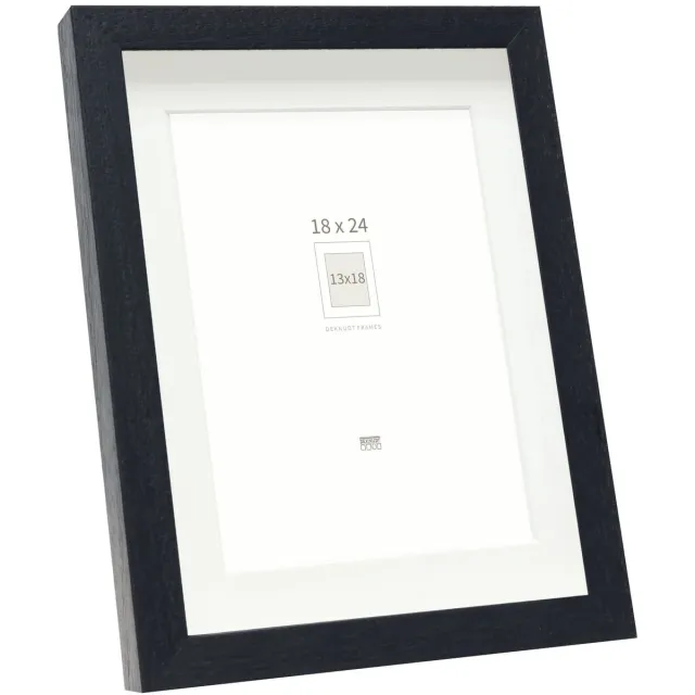 Deknudt Frames Fotolijst - zwart met passe-partout - 13x18 / 18x24 cm