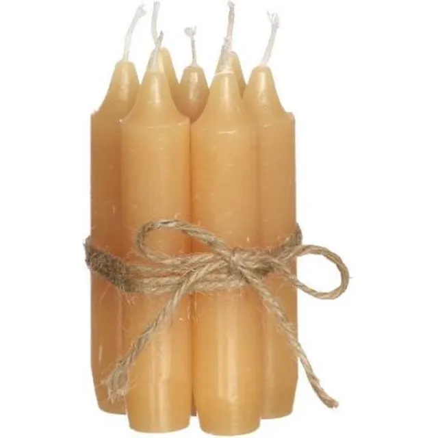 PacklinQ Kaarsen taps toelopend Honing 11cm hoog (set van 7 stuks) Clear