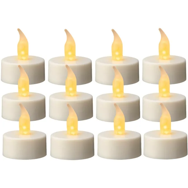 Lumineo LED waxinelichtjes - 12x st - wit - met afstandsbediening - veilig - led kaarsjes - theelichtjes
