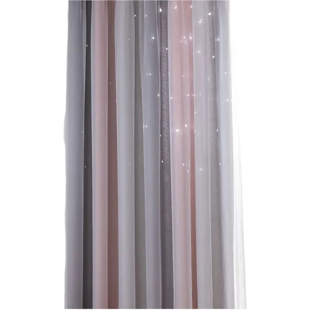 STILVORA Overgordijnen – Raamdecoratie Met Kleurverloop En Efficiënte Lichtblokkering – Dubbelgelaagd Overgordijn – Polyester – Roze + Grijs Roze;Grijs