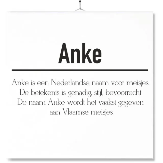 MC Living Tegel Met Opdruk | Betekenis | Kado | Cadeau | Met Naam - Anke Multi-Color
