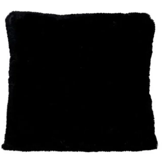 Cosy @ Home Kussen Thick Faux Rabbit Fur Zwart 45x45