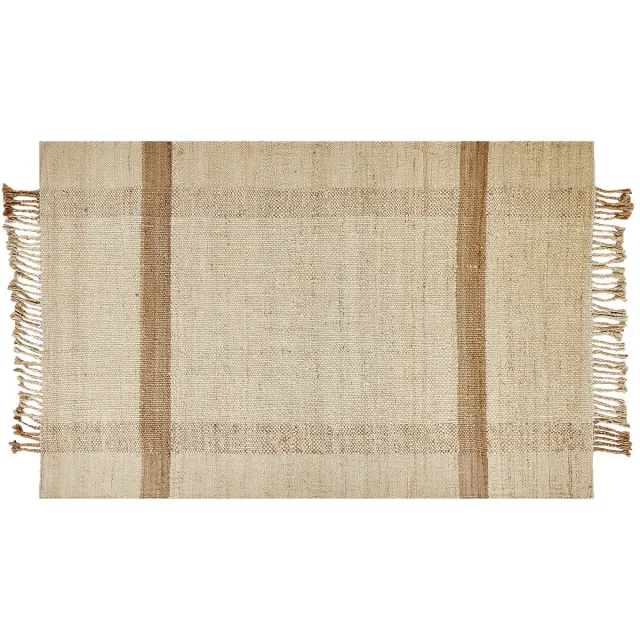 Beliani YELMEZ - Modern vloerkleed - Lichtbeige - 140 x 200 cm - Jute