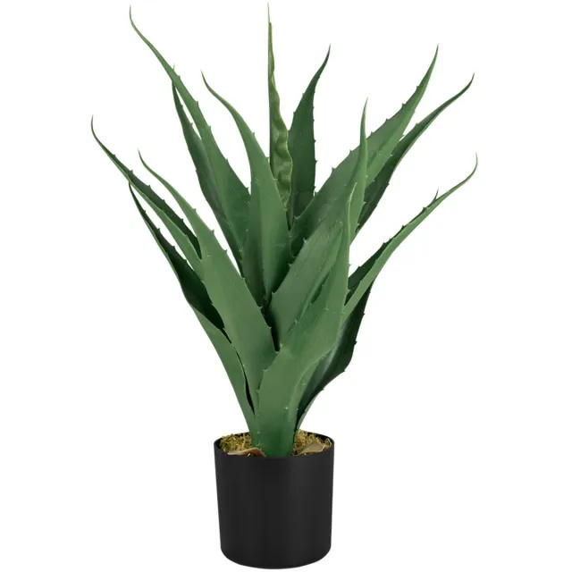Decovego Kunstmatige Aloë Vera Kamerplant, Plastic Plant, 55 cm voor Binnen, Gemakkelijk te Verzorgen en Decoratief Zwart