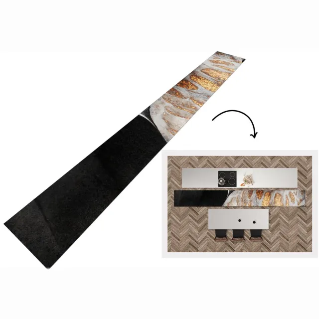 KitchenYeah Keukenloper - Loper keuken - Goud - Abstract - Design - Keukenloper vinyl
