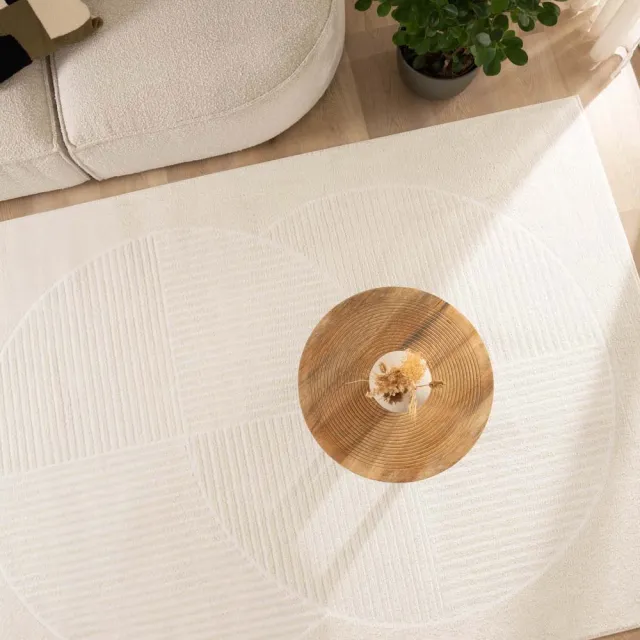 Nordic Weavers Scandinavisch vloerkleed - Contour Circle crème 80x150