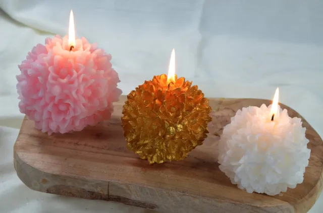 MilaNNE Moederdag Special 2026: Candles by Milanne - Set van 3 stuks grote exclusieve SNEEUWVLOK kaarsen in Roze, Wit en Goud - Prachtig cadeau voor de feestdagen - BEKIJK VIDEO