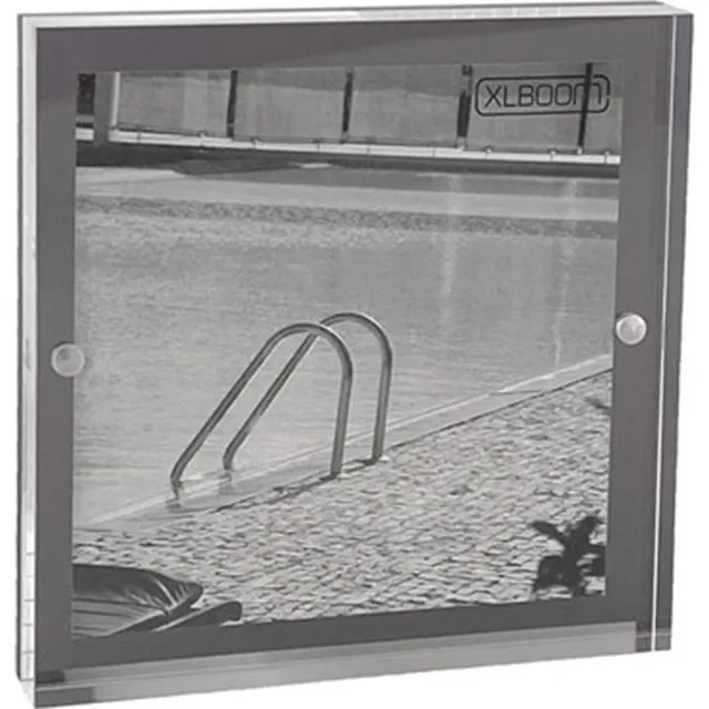 XLBoom Acrylic Magnetic Fotolijst - Acrylic - Transparant Blauw - Fotoformaat 13x13cm Donkergrijs