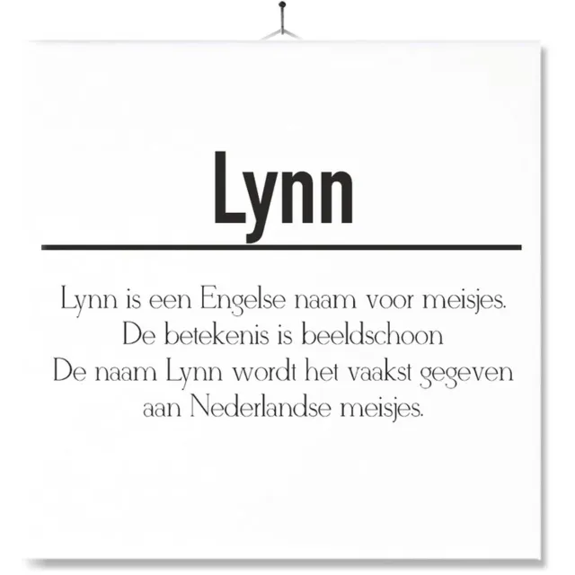 MC Living Tegel Met Opdruk | Betekenis | Kado | Cadeau | Met Naam - Lynn Multi-Color