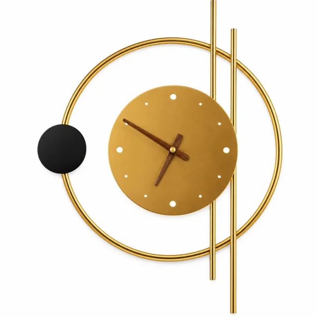 LUXALIVING Wandklok 40 cm – Goud Metaal – Moderne Design Wandklok – Zonder Cijfers
