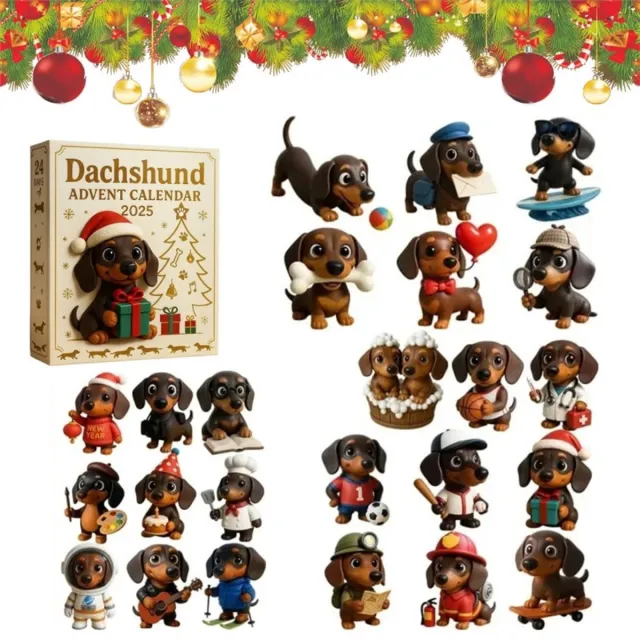 Sanorum 2026 Nieuwste 24-Daagse Aftelkalender Hangers - Acryl Charms met Handgemaakte Uitstraling - Dagelijkse Verrassing & Feestelijke Sfeer - Perfect Cadeau Zoals in de figuur wordt getoond